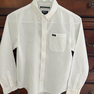 RVCA Boy's White Dress Shirt - Small Slim